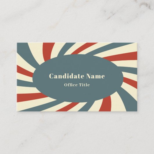 Retro Groovy politieke campagne Visitekaartje (Voorkant)