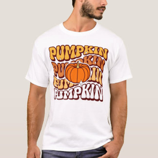 Retro Groovy Pompoen Herfst Seizoen Vintage Autumn T-shirt