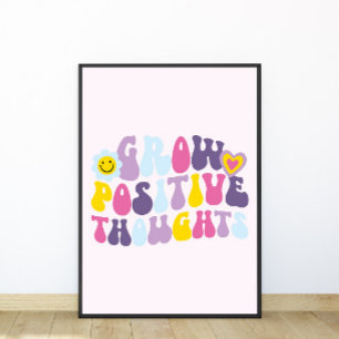 Retro Groovy positieve quote Poster