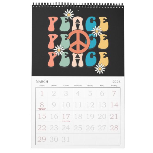 Retro, Groovy Positive Affirmations 2023 Calendar Kalender (Mar 2026)