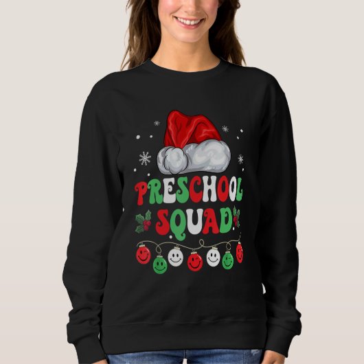 Retro Groovy Preschool Squad  Christmas Teacher Li Trui (Voorkant)
