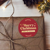 Retro Groovy Prettig Kerstfeest Ronde Sticker