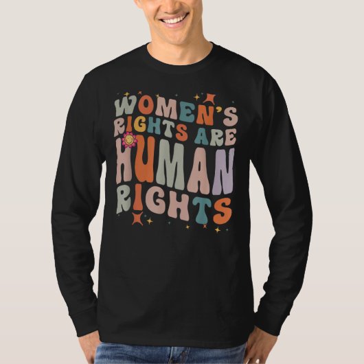 Retro Groovy Pro Choice Human Support Women's Ri T-shirt (Voorkant)
