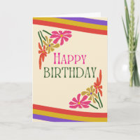 Retro Groovy Psychedelic Bloemen Verjaardag