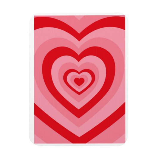 Retro groovy psychedelic hart magneet (Verticaal)