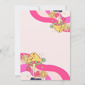 Retro Groovy Psychedelic Mushroom Roze Verjaardag Kaart (Achterkant)