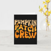 Retro Groovy Pumpkin Patch Crew Thanksgiving Herfs Kaart (Gele Bloem)