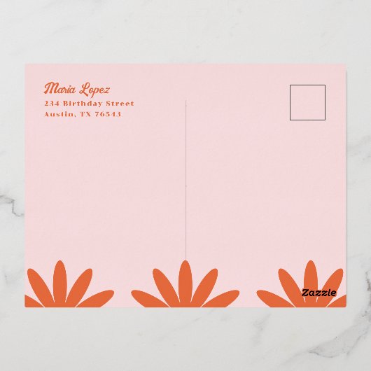 Retro Groovy Quinceañera Bedankt Briefkaart (Achterkant)