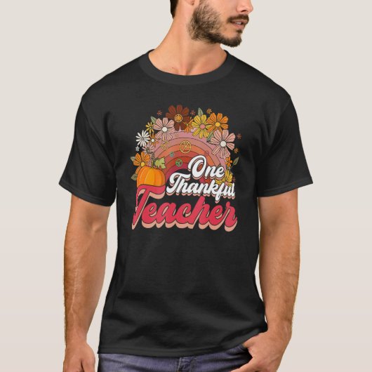 Retro Groovy Rainbow One Thanksgi T-shirt (Voorkant)
