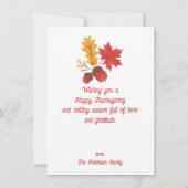 Retro Groovy Rainbow Turkije Herfst Thanksgiving Kaart (Achterkant)