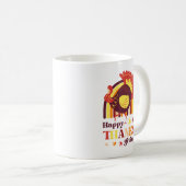 Retro Groovy Rainbow Turkije Herfst Thanksgiving Koffiemok (Voorkant rechts)
