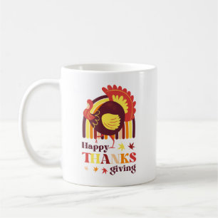 Retro Groovy Rainbow Turkije Herfst Thanksgiving Koffiemok