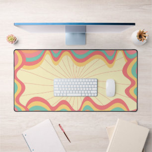 Retro Groovy Rainbow Waves Bureaumat