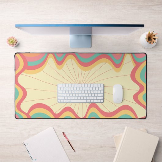 Retro Groovy Rainbow Waves Bureaumat (Kantoor 1)