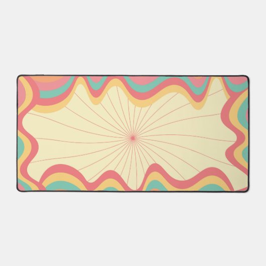 Retro Groovy Rainbow Waves Bureaumat (Voorkant)