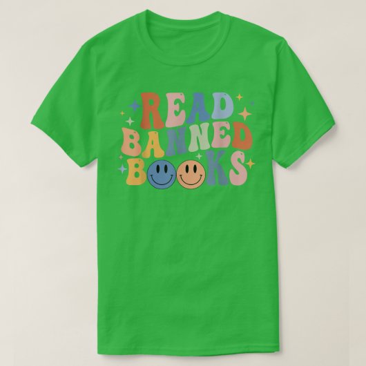 Retro Groovy Read Banned Books Funny Reader Book L T-shirt (Design voorkant)