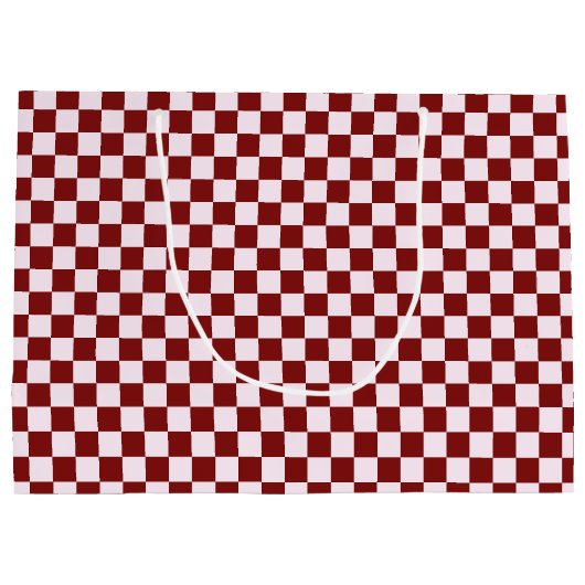 Retro Groovy Red Checkered Santa Claus Christmas  Groot Cadeauzakje (Achterkant)