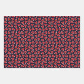 Retro Groovy Red Doodle Hearts Valentine’s Day Inpakpapier Vel (Voorkant 2)