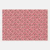 Retro Groovy Red Doodle Hearts Valentine’s Day Inpakpapier Vel (Voorkant)