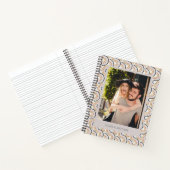 Retro Groovy Regenboog Foto Aangepaste Namen Koppe Notitieboek (Binnen)