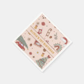 Retro Groovy Regenboog Kerstboom Verjaardagsfeest Servet (Hoek)