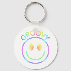 Retro Groovy Regenboog Sleutelhanger voor Hippies