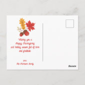 Retro Groovy Regenboog Turkije Zwart Thansgiving Briefkaart (Achterkant)