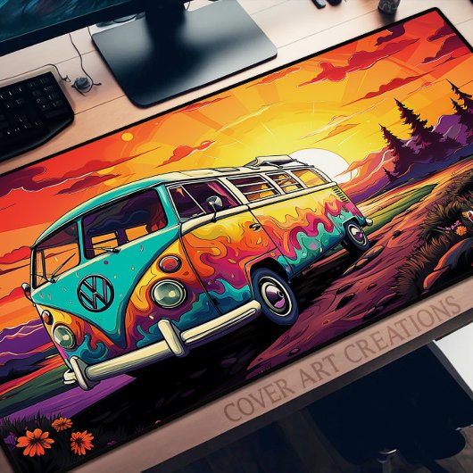  Retro Groovy reisbus Bureaumat