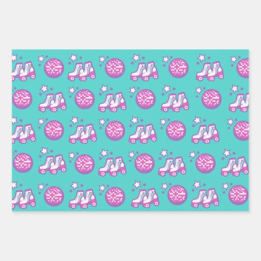 Retro groovy roller disco inpakpapier vel (Voorkant 3)