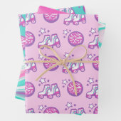 Retro groovy roller disco inpakpapier vel (In situ)