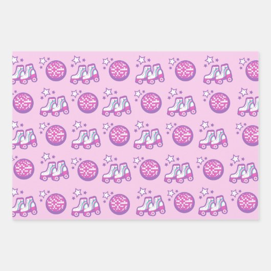 Retro groovy roller disco inpakpapier vel (Voorkant)