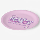 Retro Groovy Roller Disco Party gepersonaliseerd Papieren Bordje (Gekanteld)