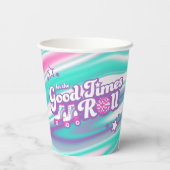Retro Groovy Roller Disco Party Papieren Bekers (Achterkant)