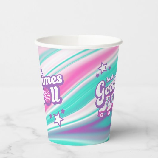 Retro Groovy Roller Disco Party Papieren Bekers (Links)