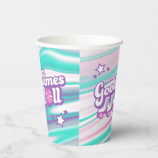 Retro Groovy Roller Disco Party Papieren Bekers (Rechts)