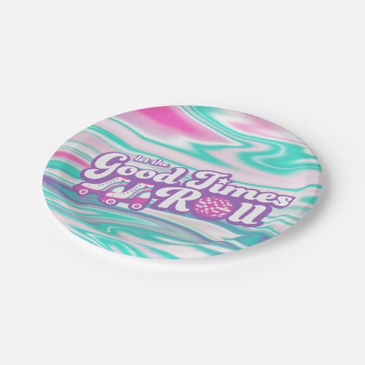 Retro Groovy Roller Disco Party Papieren Bordje (Gekanteld)
