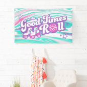Retro Groovy Roller Disco Party Spandoek (Insitu)