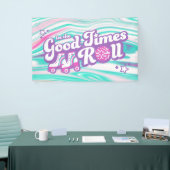 Retro Groovy Roller Disco Party Spandoek (Beurs)