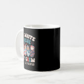 Retro Groovy rood wit blauw Koffiemok (Voorkant links)