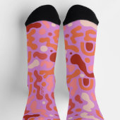 Retro Groovy Roze Abstract Patroon Sokken (Top)
