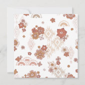 Retro Groovy Roze Bloemen Vrijgezellenfeest Kaart (Achterkant)