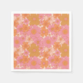 Retro Groovy Roze Boho Baby in Bloom Servet (Voorkant)