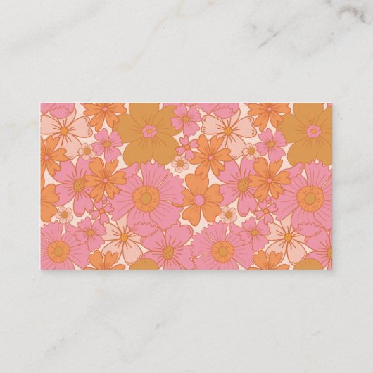 Retro Groovy Roze Boog Luier Raffle | Boho Informatiekaartje (Achterkant)