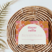 Retro Groovy Roze Boog Luier Raffle | Boho Informatiekaartje