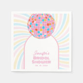 Retro Groovy Roze Disco Bal 70s 80s Bruiloft Feest Servet (Voorkant)