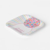 Retro Groovy Roze Disco Bal 70s 80s Bruiloft Papieren Bordje (Gebogen)