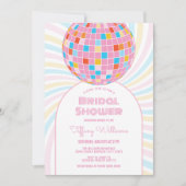 Retro Groovy Roze Disco Ball 70s 80s Vrijgezellenf Kaart (Voorkant)