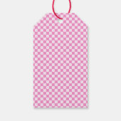 Retro Groovy Roze Geruite Kerstman Kerstmis  Cadeaulabel (Achterkant)