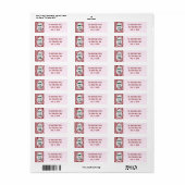 Retro Groovy Roze Geruite Kerstman Kerstmis Etiket (Full Sheet)