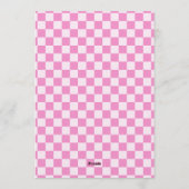 Retro Groovy Roze Geruite Kerstman Kerstmis Kaart (Achterkant)